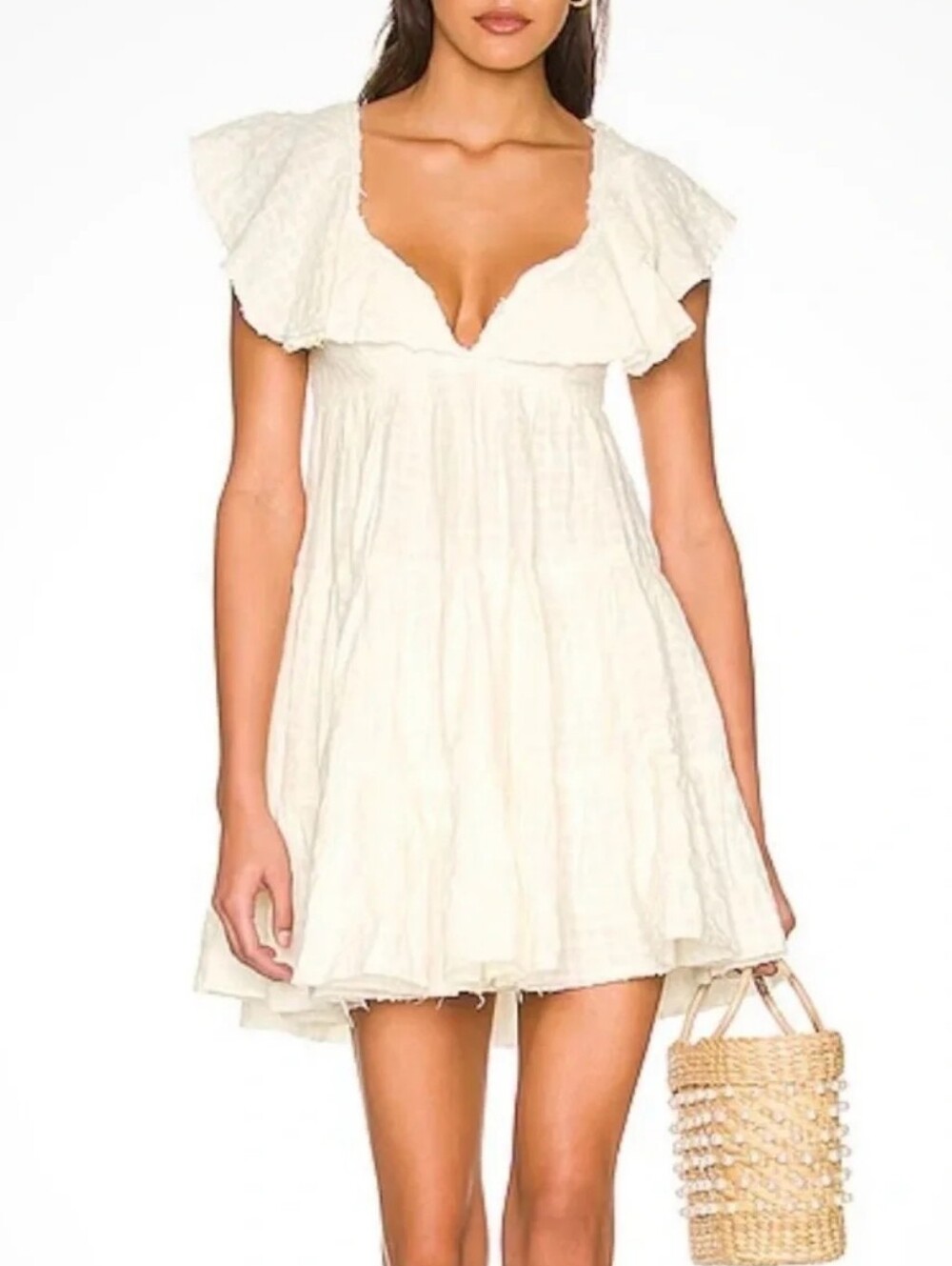 Free People Women's Undone Mini Dress - Ecru Wash Size Small NWT